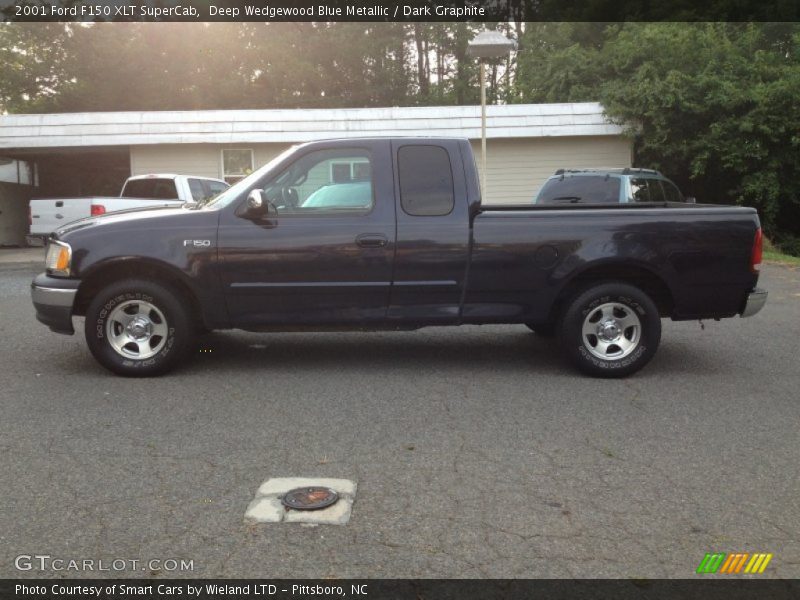 Deep Wedgewood Blue Metallic / Dark Graphite 2001 Ford F150 XLT SuperCab