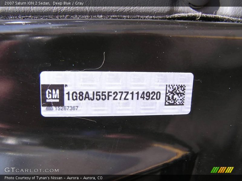 Deep Blue / Gray 2007 Saturn ION 2 Sedan
