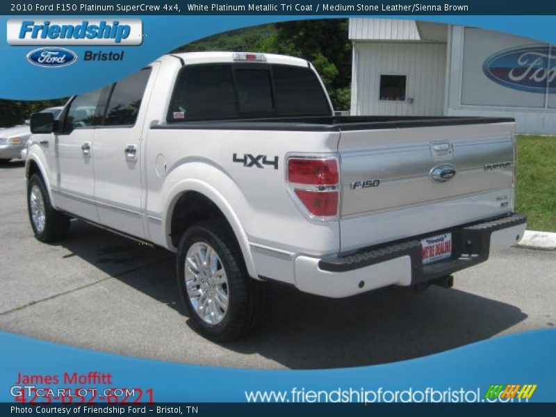 White Platinum Metallic Tri Coat / Medium Stone Leather/Sienna Brown 2010 Ford F150 Platinum SuperCrew 4x4