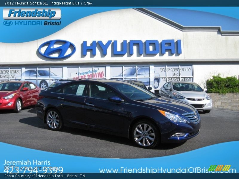 Indigo Night Blue / Gray 2012 Hyundai Sonata SE