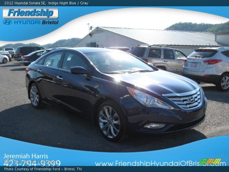 Indigo Night Blue / Gray 2012 Hyundai Sonata SE