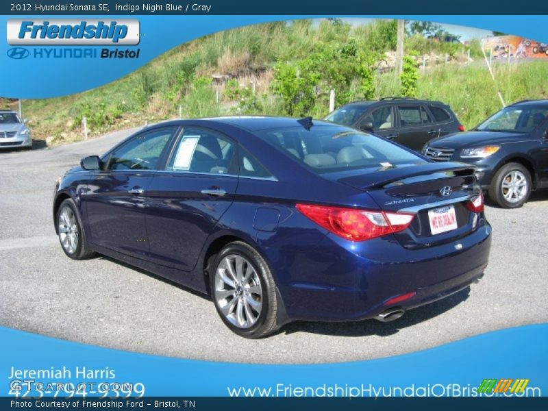 Indigo Night Blue / Gray 2012 Hyundai Sonata SE