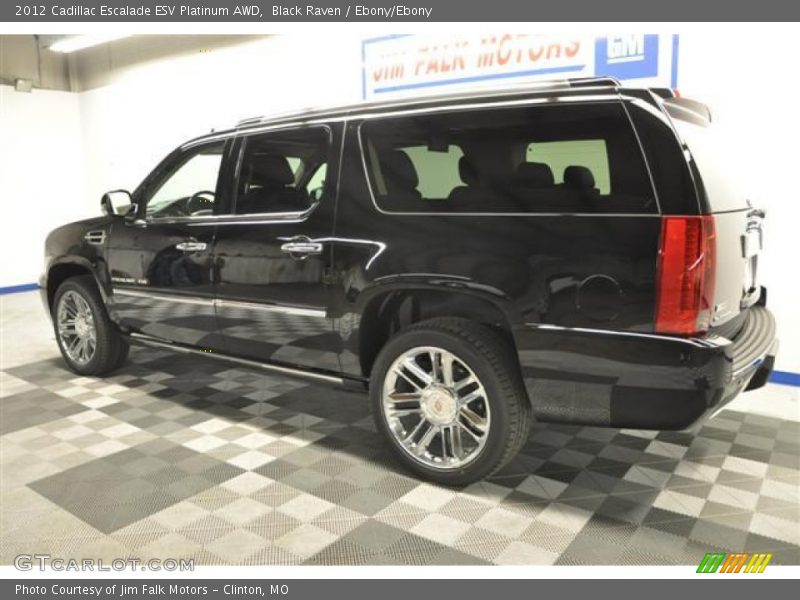 Black Raven / Ebony/Ebony 2012 Cadillac Escalade ESV Platinum AWD