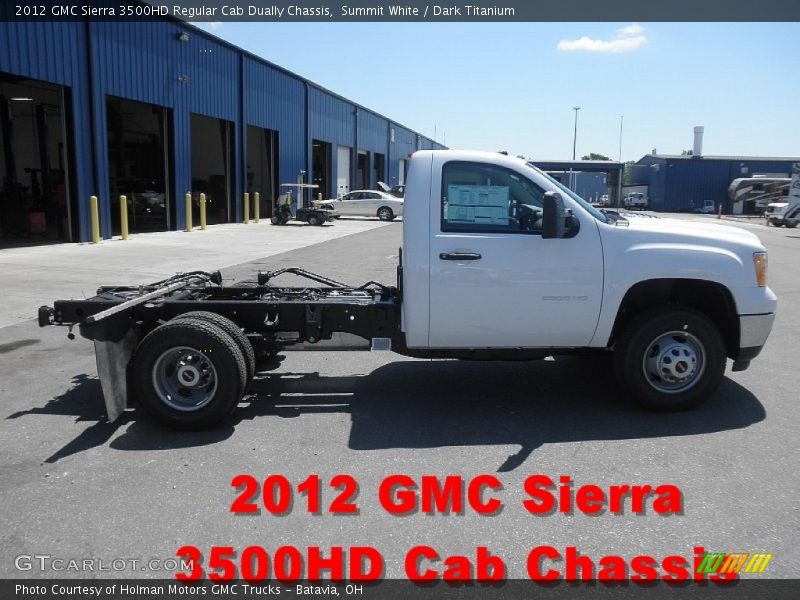 Summit White / Dark Titanium 2012 GMC Sierra 3500HD Regular Cab Dually Chassis