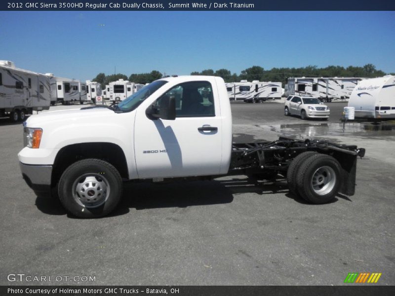 Summit White / Dark Titanium 2012 GMC Sierra 3500HD Regular Cab Dually Chassis