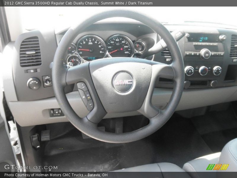 Summit White / Dark Titanium 2012 GMC Sierra 3500HD Regular Cab Dually Chassis