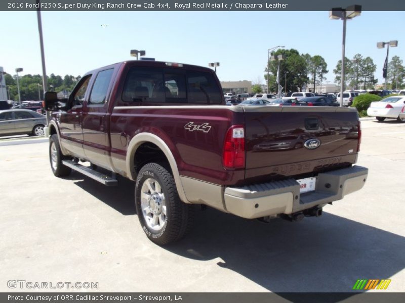 Royal Red Metallic / Chaparral Leather 2010 Ford F250 Super Duty King Ranch Crew Cab 4x4