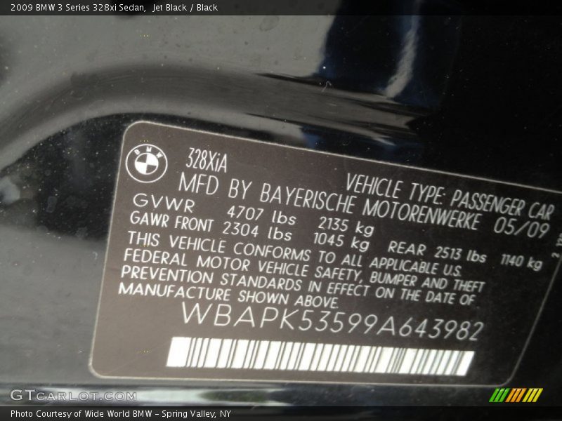 Jet Black / Black 2009 BMW 3 Series 328xi Sedan