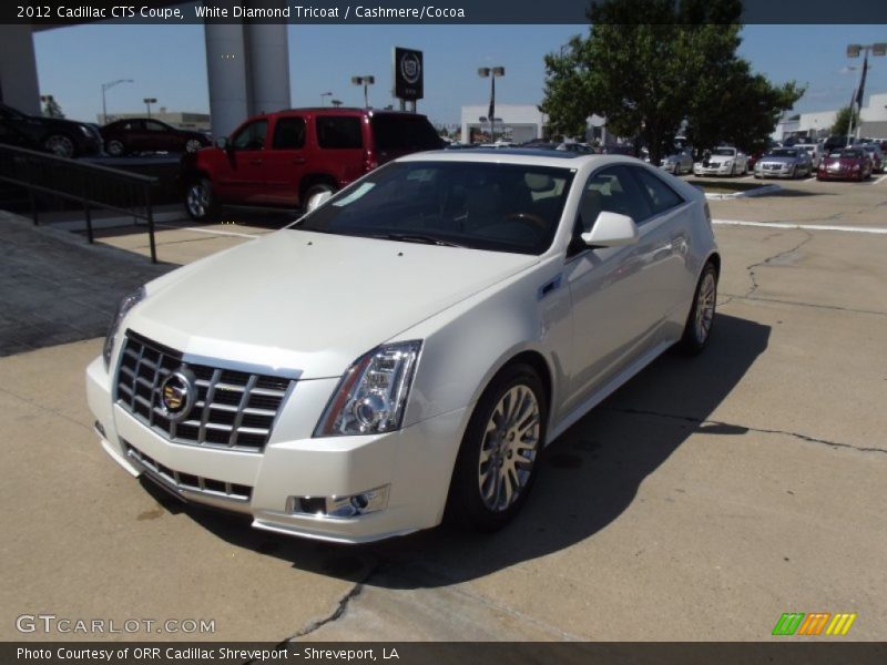 White Diamond Tricoat / Cashmere/Cocoa 2012 Cadillac CTS Coupe