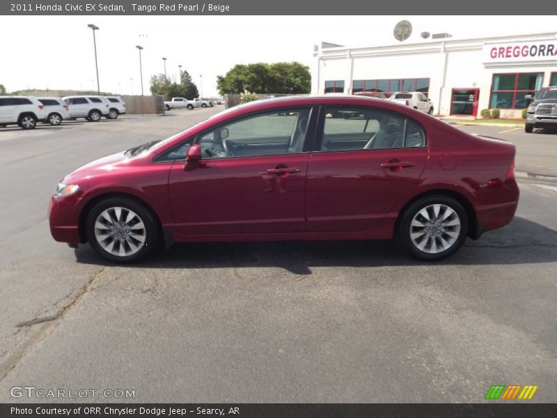 Tango Red Pearl / Beige 2011 Honda Civic EX Sedan