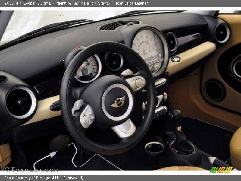 Nightfire Red Metallic / Gravity Tuscan Beige Leather 2009 Mini Cooper Clubman