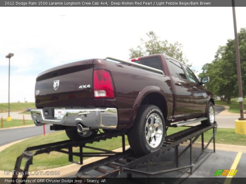 Deep Molten Red Pearl / Light Pebble Beige/Bark Brown 2012 Dodge Ram 1500 Laramie Longhorn Crew Cab 4x4