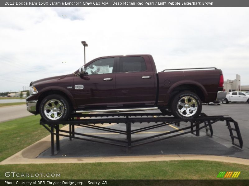 Deep Molten Red Pearl / Light Pebble Beige/Bark Brown 2012 Dodge Ram 1500 Laramie Longhorn Crew Cab 4x4