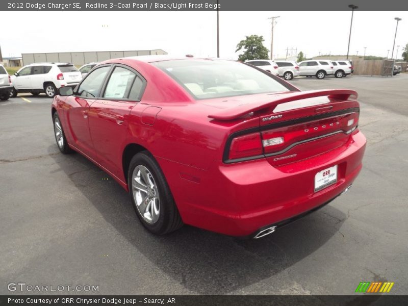 Redline 3-Coat Pearl / Black/Light Frost Beige 2012 Dodge Charger SE