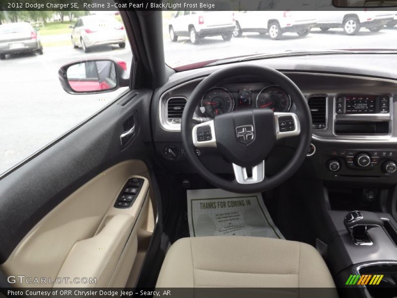 Redline 3-Coat Pearl / Black/Light Frost Beige 2012 Dodge Charger SE
