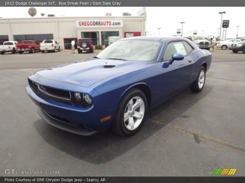 Blue Streak Pearl / Dark Slate Gray 2012 Dodge Challenger SXT