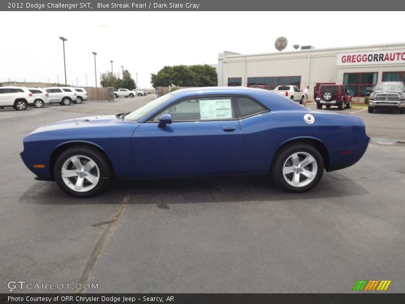 Blue Streak Pearl / Dark Slate Gray 2012 Dodge Challenger SXT