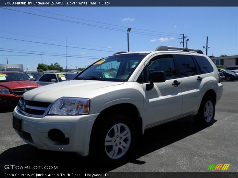 Dover White Pearl / Black 2008 Mitsubishi Endeavor LS AWD