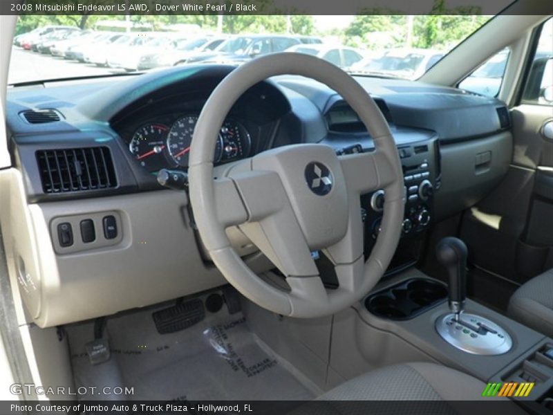 Dover White Pearl / Black 2008 Mitsubishi Endeavor LS AWD