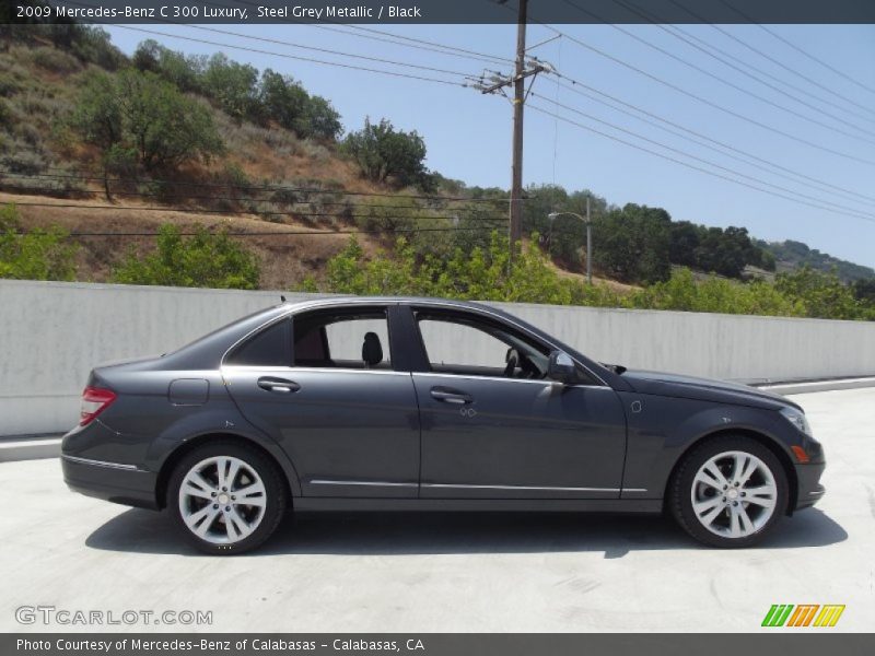 Steel Grey Metallic / Black 2009 Mercedes-Benz C 300 Luxury