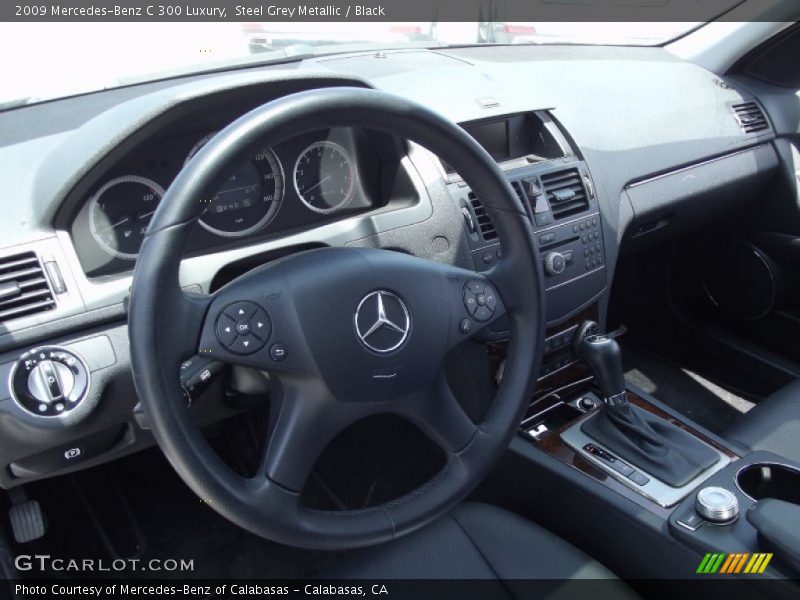 Steel Grey Metallic / Black 2009 Mercedes-Benz C 300 Luxury