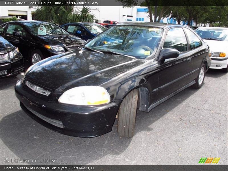 Black Pearl Metallic / Gray 1997 Honda Civic HX Coupe