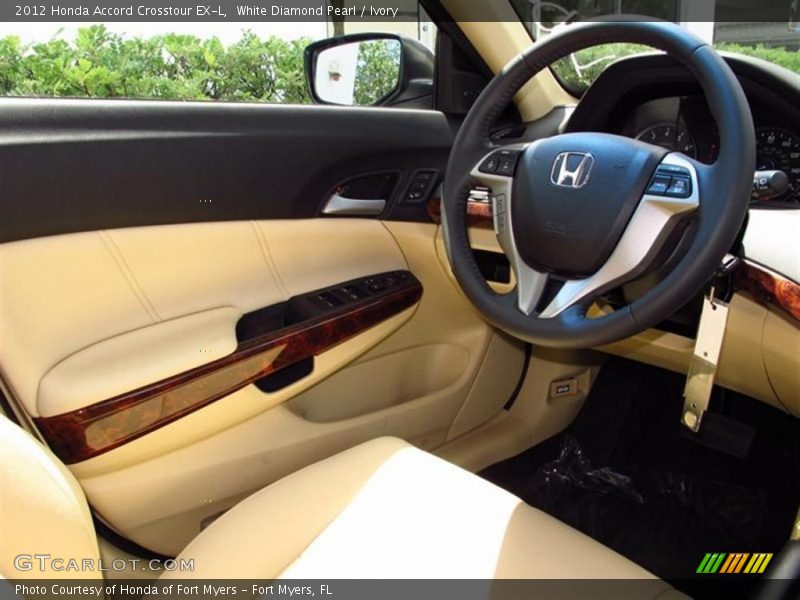 White Diamond Pearl / Ivory 2012 Honda Accord Crosstour EX-L