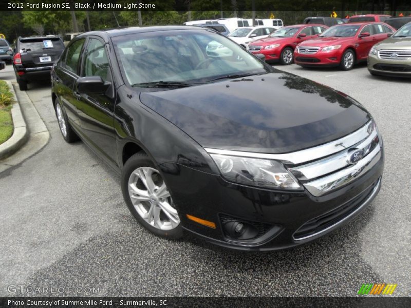 Black / Medium Light Stone 2012 Ford Fusion SE