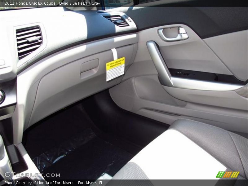 Dyno Blue Pearl / Gray 2012 Honda Civic EX Coupe