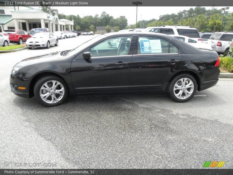 Black / Medium Light Stone 2012 Ford Fusion SE