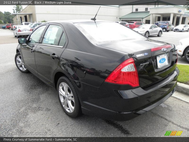 Black / Medium Light Stone 2012 Ford Fusion SE