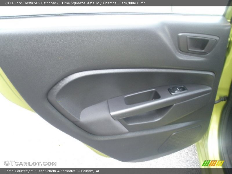 Lime Squeeze Metallic / Charcoal Black/Blue Cloth 2011 Ford Fiesta SES Hatchback