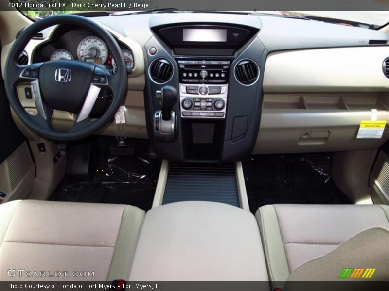 Dark Cherry Pearl II / Beige 2012 Honda Pilot EX