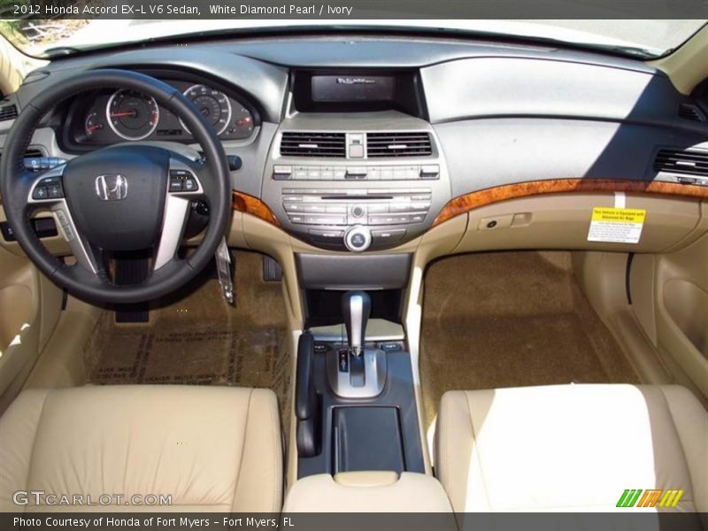 White Diamond Pearl / Ivory 2012 Honda Accord EX-L V6 Sedan