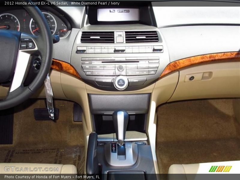 White Diamond Pearl / Ivory 2012 Honda Accord EX-L V6 Sedan