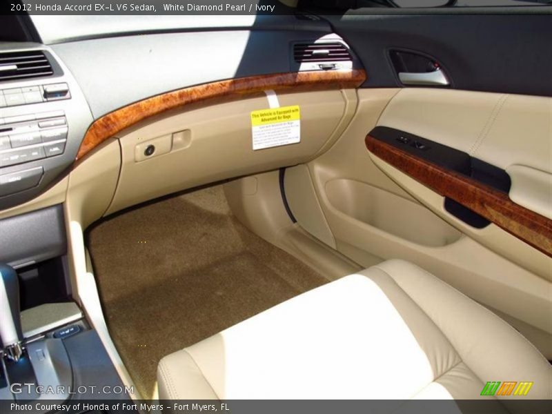 White Diamond Pearl / Ivory 2012 Honda Accord EX-L V6 Sedan