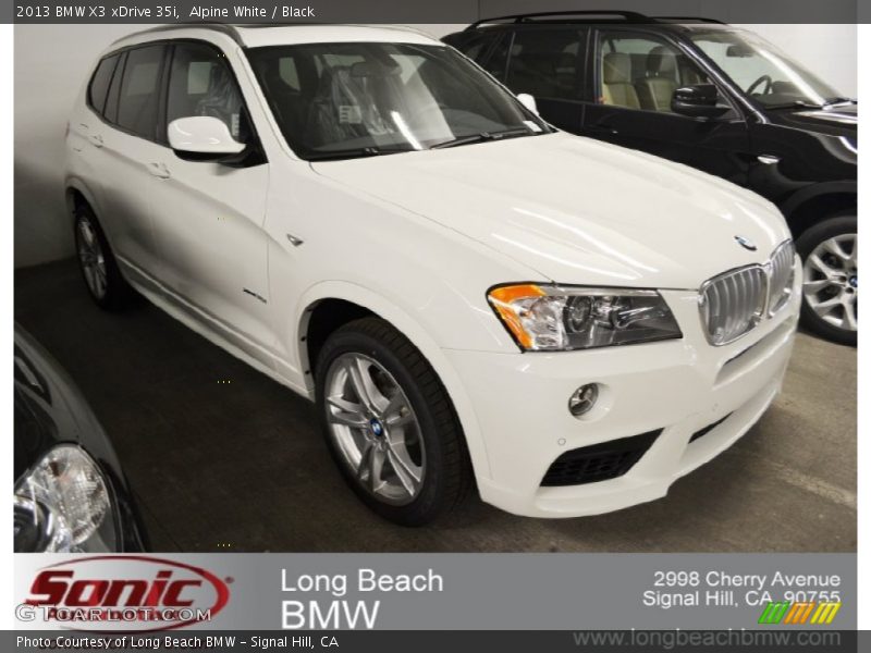 Alpine White / Black 2013 BMW X3 xDrive 35i