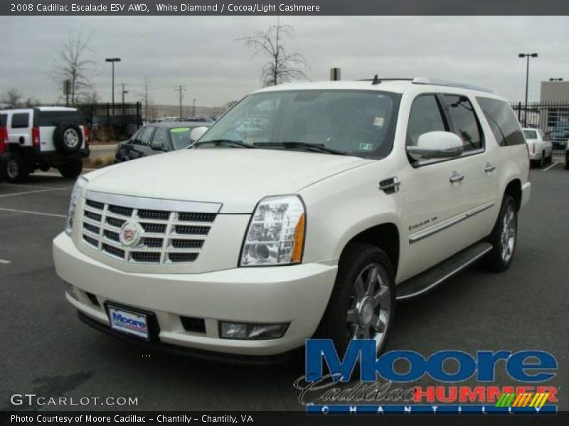 White Diamond / Cocoa/Light Cashmere 2008 Cadillac Escalade ESV AWD