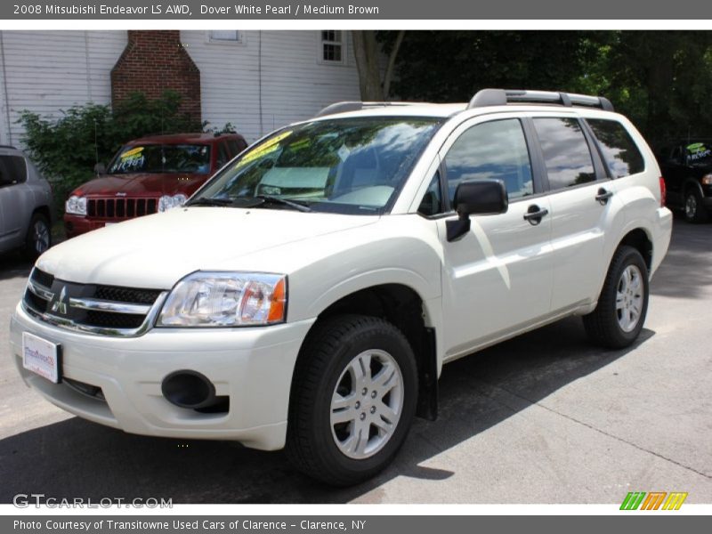 Dover White Pearl / Medium Brown 2008 Mitsubishi Endeavor LS AWD