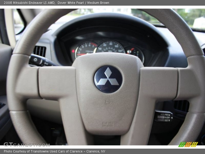 Dover White Pearl / Medium Brown 2008 Mitsubishi Endeavor LS AWD