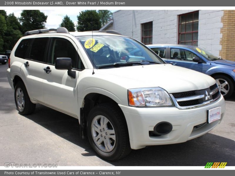 Dover White Pearl / Medium Brown 2008 Mitsubishi Endeavor LS AWD