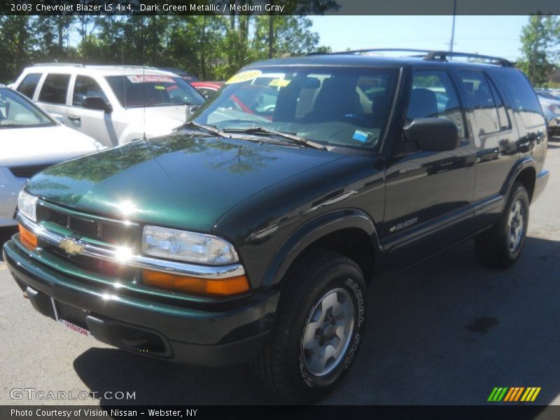 Dark Green Metallic / Medium Gray 2003 Chevrolet Blazer LS 4x4