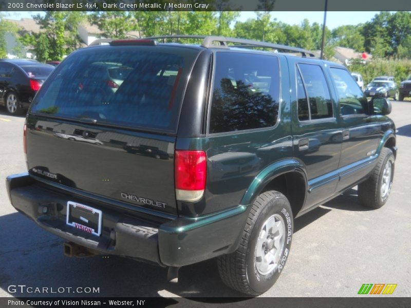 Dark Green Metallic / Medium Gray 2003 Chevrolet Blazer LS 4x4