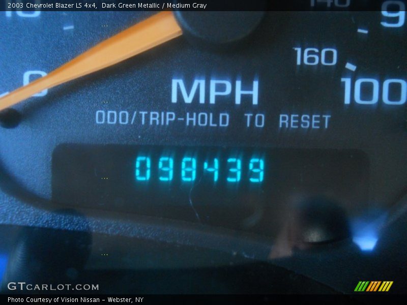 Dark Green Metallic / Medium Gray 2003 Chevrolet Blazer LS 4x4