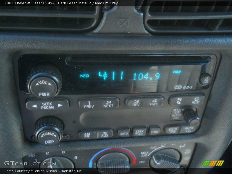 Dark Green Metallic / Medium Gray 2003 Chevrolet Blazer LS 4x4