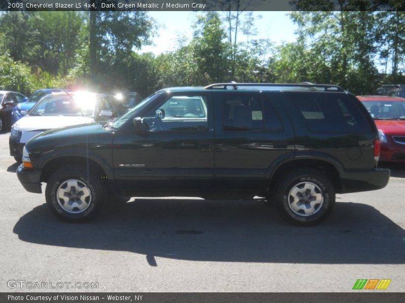 Dark Green Metallic / Medium Gray 2003 Chevrolet Blazer LS 4x4