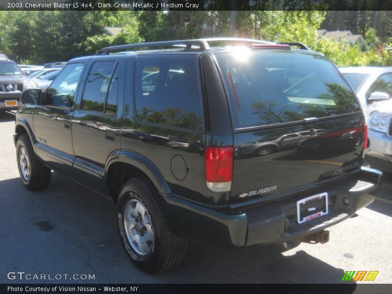 Dark Green Metallic / Medium Gray 2003 Chevrolet Blazer LS 4x4