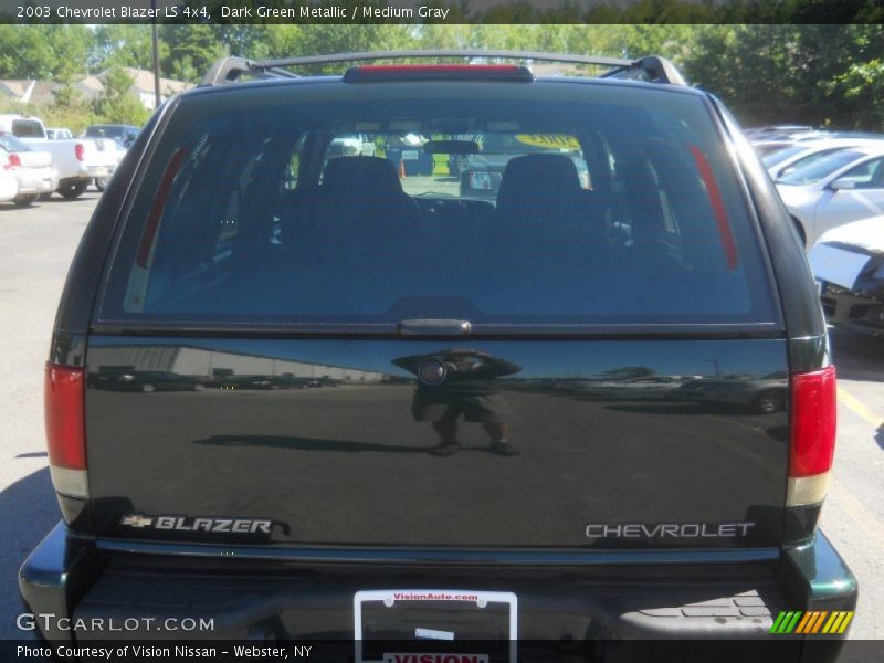 Dark Green Metallic / Medium Gray 2003 Chevrolet Blazer LS 4x4