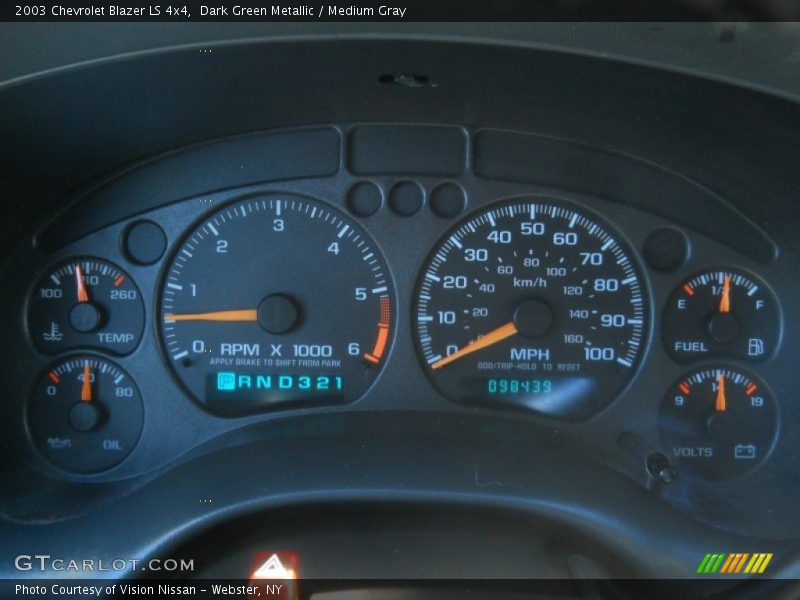 Dark Green Metallic / Medium Gray 2003 Chevrolet Blazer LS 4x4