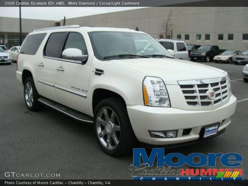 White Diamond / Cocoa/Light Cashmere 2008 Cadillac Escalade ESV AWD